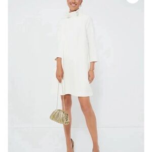 Tuckernuck White A-Line Dress with Stand Collar